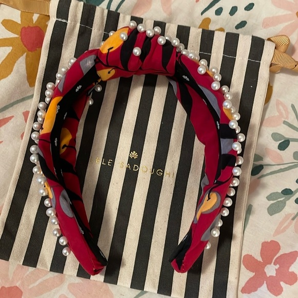 Lele Sadoughi Burgundy Lemon Headband with Pearls main image 7